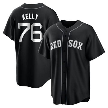 Black/White Replica Zack Kelly Men's Boston Red Sox Jersey