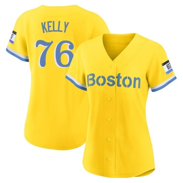 Gold/Light Authentic Zack Kelly Women's Boston Red Sox Blue 2021 City Connect Player Jersey