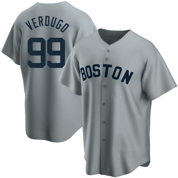 Gray Replica Alex Verdugo Men's Boston Red Sox Road Cooperstown Collection Jersey
