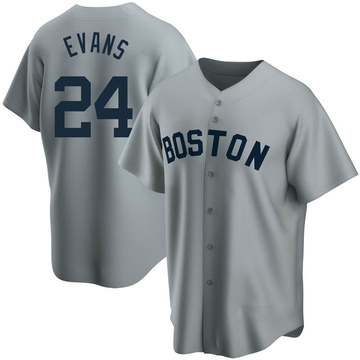 Gray Replica Dwight Evans Men's Boston Red Sox Road Cooperstown Collection Jersey