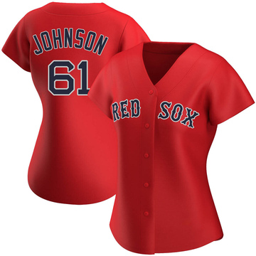 Red Authentic Brian Johnson Women's Boston Red Sox Alternate Jersey