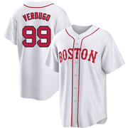 White Replica Alex Verdugo Men's Boston Red Sox 2021 Patriots' Day Jersey