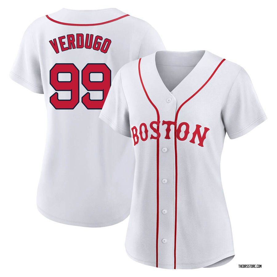 White Replica Alex Verdugo Women's Boston Red Sox 2021 Patriots' Day Jersey