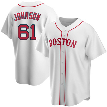 White Replica Brian Johnson Men's Boston Red Sox Alternate Jersey