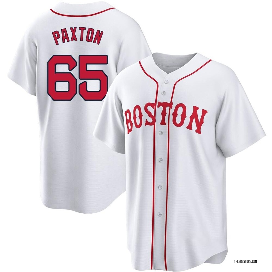 White Replica James Paxton Men's Boston Red Sox 2021 Patriots' Day Jersey